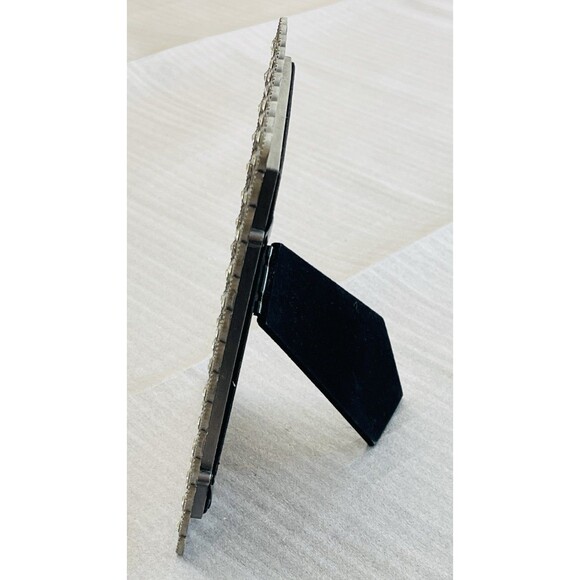 Kohl’s Pewter Picture Frame 4"x6" Clear Rhinestones Happy Holiday Free Standing - Picture 8 of 9